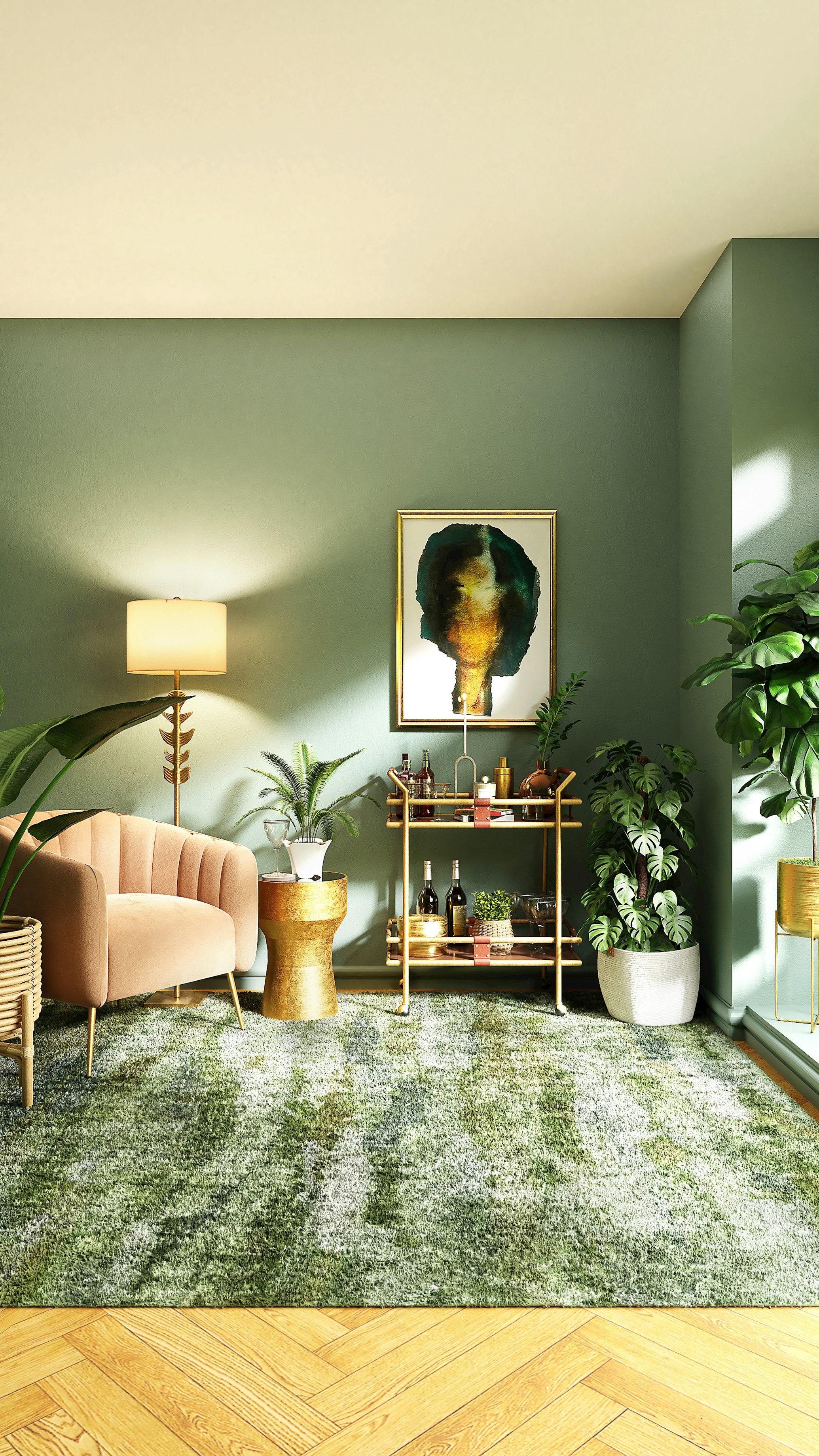 Modern boutique hotel lobby design